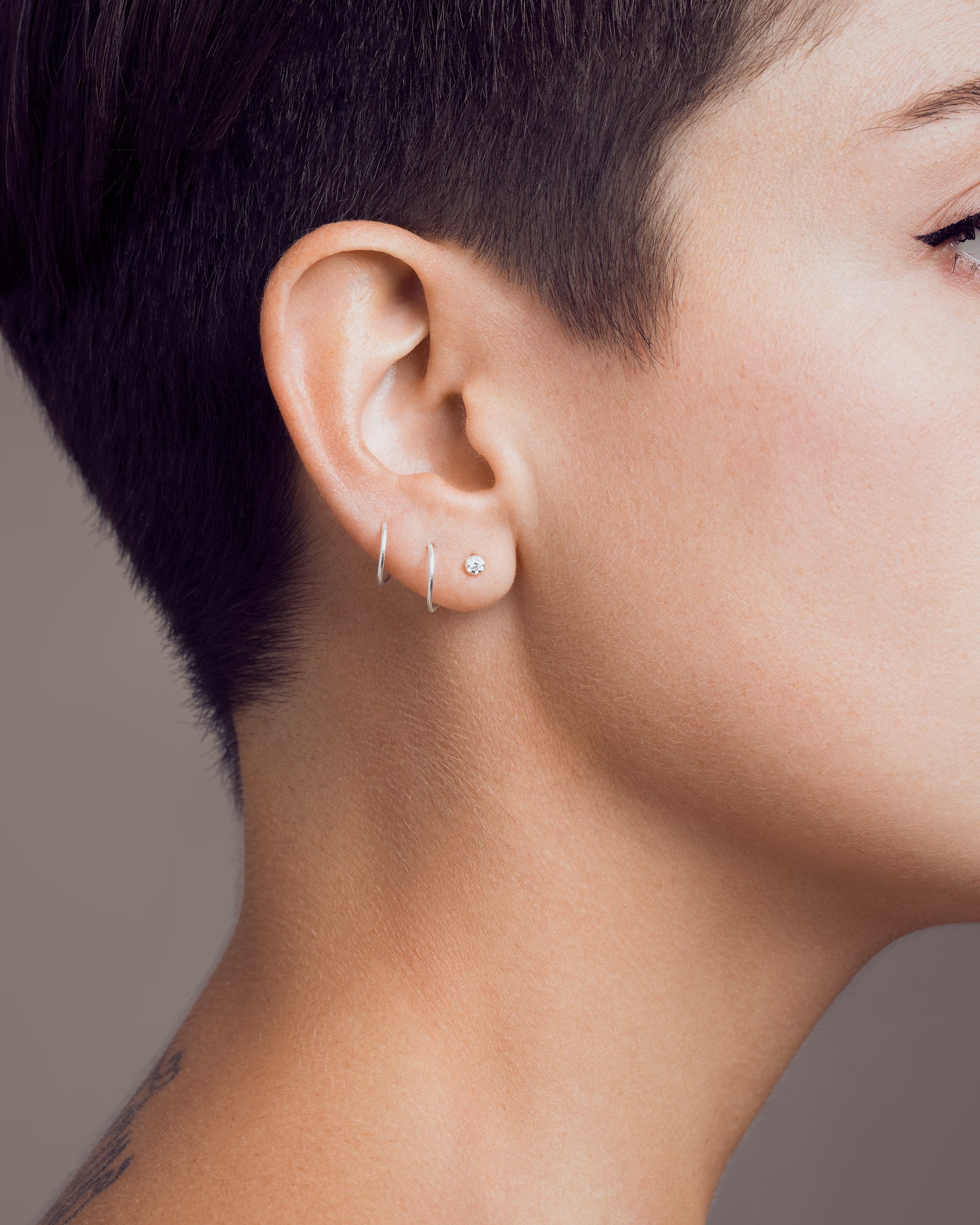 Zirconia Spiral Earrings - Double Hoop Earrings - Birthstone Earrings…