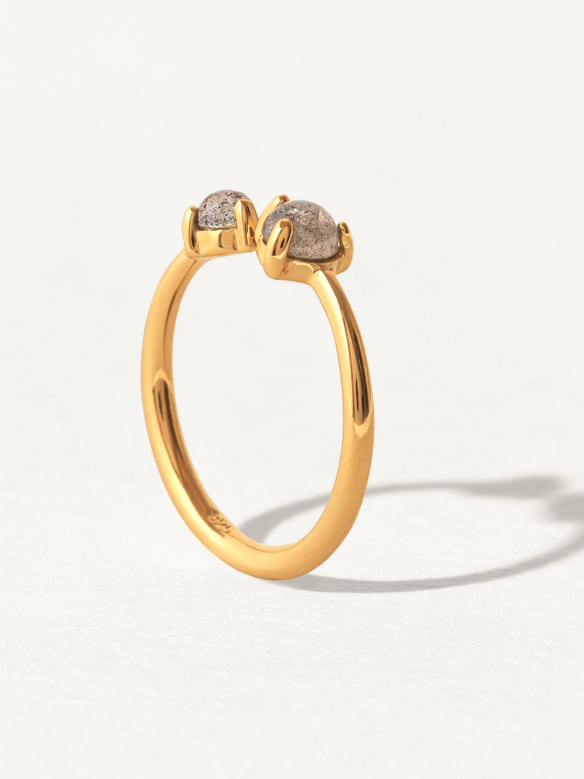 アクセサリー GAGAN stone double ring labradorite Double Labradorite Stone Ring – Sterling Silver Gemstone Stacking