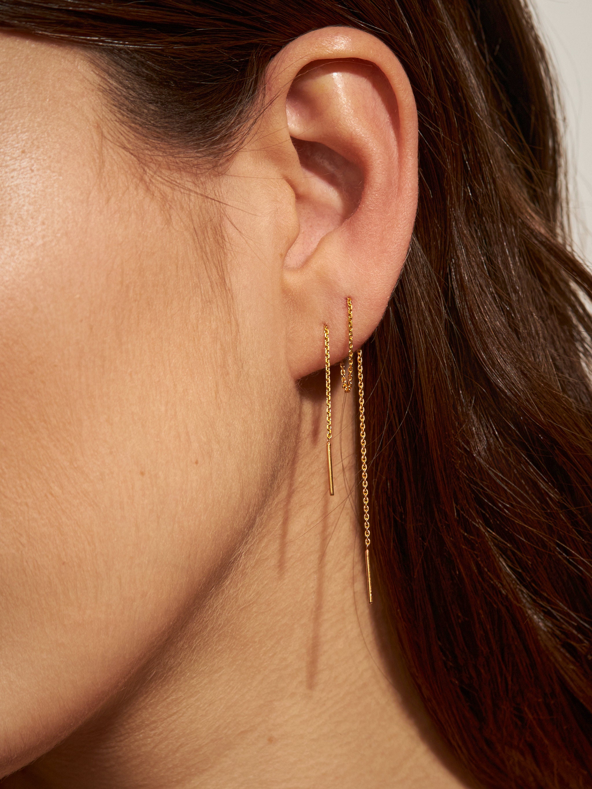Threader Earrings Thin Chain Dangle Edgy Earrings Cartilage | Etsy