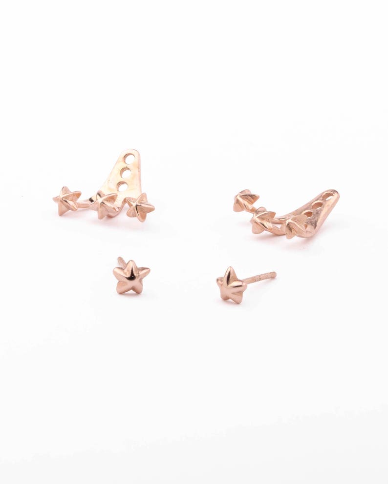 Front Back Earrings - Star Earrings - Ear Jacket - Bridesmaid Gift - Floating Earrings - Double Sided Earrings