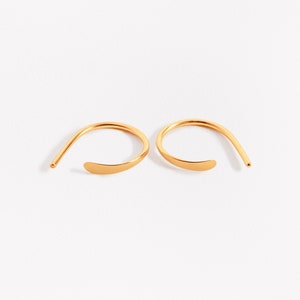 Open Gold Hoop Earrings - Second Hole Hoops Earrings - Artisan Jewelry - Gift for women - EAR040