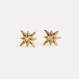 Sparkling Starburst Stud Earrings Dainty Gemstone Jewelry Gift for wife STD049WCZ image 5