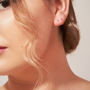 Piercing Helix - Reverse Creolen - Huggie Ohrringe Rosegold - Wickelohrringe - Offene Huggie Ohrringe - EAR026