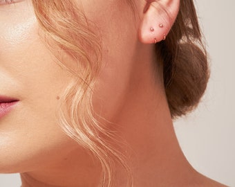 Piercing Helix - Reverse Hoop Earrings - Huggie earrings Rose Gold - Wrap Earrings - Open Huggie Earrings - EAR026