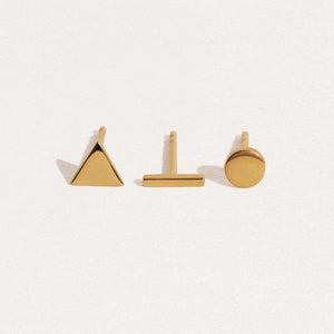 Dainty and Minimalist Gold Cartilage Earrings - Cute and Unique Jewelry - SET OF 3 - Women Gift - COM505