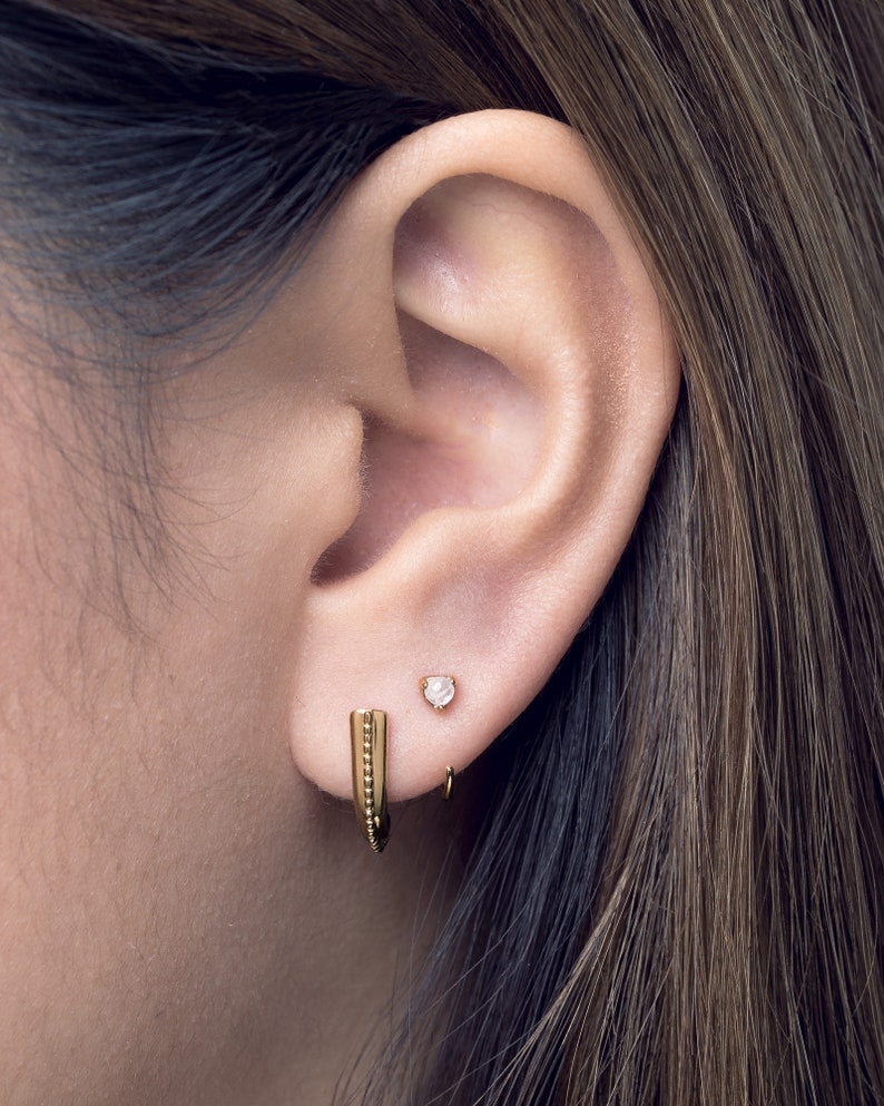 Hook Stud Earrings Dainty Hook Earrings Modern Stud Etsy