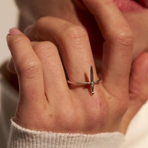 Silver Sword Stacking Ring - Edgy Statement Jewelry for Bold Fashionistas - RNG020