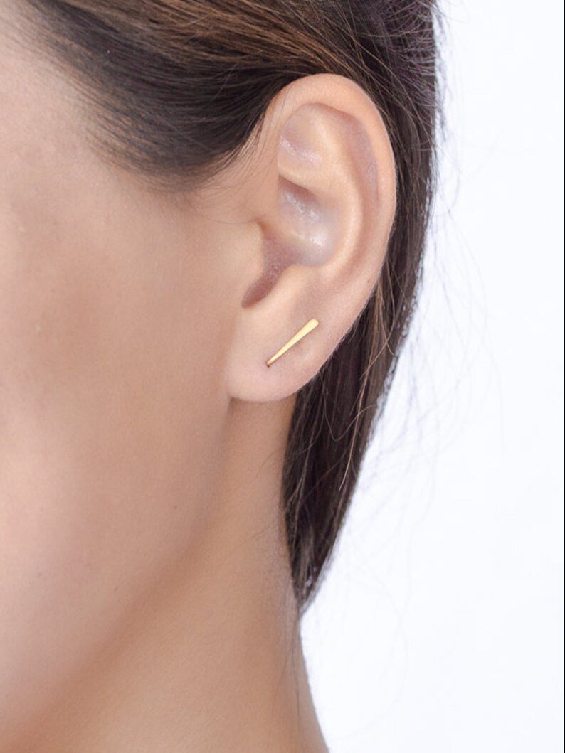 Bar Ear Sweep Tiny Bar Ear Cuffs Ear Crawler Minimal Bar Etsy