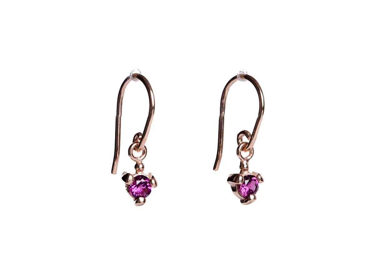 Lab Garnet Hook Earrings Dangle Drop Earrings Bridesmaid | Etsy