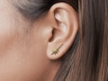 Gold Star Ear Climber: Sterling Silver Celestial Earrings