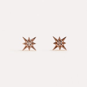 Sparkling Starburst Stud Earrings Dainty Gemstone Jewelry Gift for wife STD049WCZ image 4