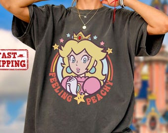 Comfort Colors Mario Princess Girls Shirt, Princess Peach Mario Shirt, Princess Peach T-Shirt, Super Mario Shirt, Mario Group Birthday