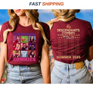 Retro Descendants Zombies World Tour 2025 Shirt, Disney The Rise Of Red Concert Tee, Summer Music Festival Epcot Matching Trip