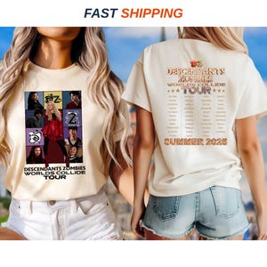Retro Descendants Zombies World Tour 2025 Shirt, Disney The Rise Of Red Concert Tee, Summer Music Festival Epcot Matching Trip