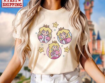 Mario Princess Girls Shirt, Princess Peach Mario Shirt, Princess Peach T-Shirt, Super Mario Shirt, Mario Group Birthday