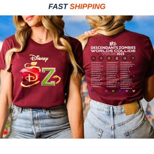 Retro Descendants Zombies World Tour 2025 Shirt, Disney The Rise Of Red Concert Tee, Summer Music Festival Epcot Matching Trip