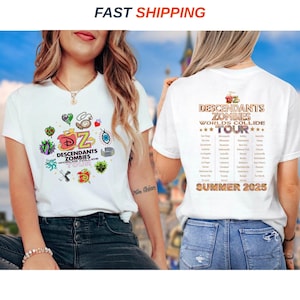 Retro Descendants Zombies World Tour 2025 Shirt, Disney The Rise Of Red Concert Tee, Summer Music Festival Epcot Matching Trip