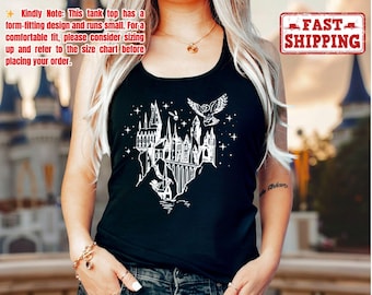 Camiseta sin mangas del Libro Mágico, Camiseta sin mangas de Universal Studios, Camisetas sin mangas del Castillo de la Brujería, Camiseta de la Escuela de Magia, Camiseta sin mangas de Vacaciones Familiares 2026