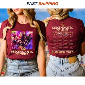 Retro Descendants Zombies World Tour 2025 Shirt, Disney The Rise Of Red Concert Tee, Summer Music Festival Epcot Matching Trip