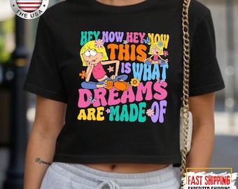 Disney Cute Lizzie McGuire Crop Top, This Is What Dreams Are Made Of Retro Crop Tee, Disney Vacation Trip Shirts