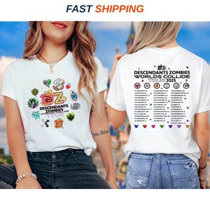Retro Descendants Zombies World Tour 2025 Shirt, Disney The Rise Of Red Concert Tee, Summer Music Festival Epcot Matching Trip
