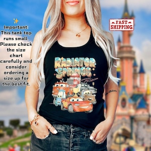 Retro Radiator Springs Cars Movie Tank Top, Lightning McQueen Tank Top, Cars Movie Disney Tank Top, Disney Family Trip Tank Top