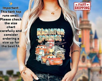 Retro Radiator Springs Cars Movie Tank Top, Lightning McQueen Tank Top, Cars Movie Disney Tank Top, Disney Family Trip Tank Top