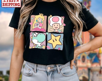 Mario Princess Girls Shirt, Princess Peach Mario Shirt, Princess Peach T-Shirt, Super Mario Shirt, Mario Group Birthday