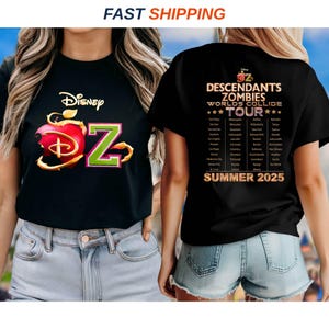 Retro Descendants Zombies World Tour 2025 Shirt, Disney The Rise Of Red Concert Tee, Summer Music Festival Epcot Matching Trip
