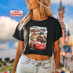 Retro Radiator Springs Cars Movie Crop Top, Lightning McQueen Crop Top, Cars Movie Disney Crop Top, Disney Family Trip Crop Top