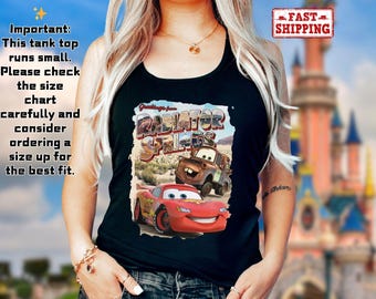 Retro Radiator Springs Cars Movie Tank Top, Lightning McQueen Tank Top, Cars Movie Disney Tank Top, Disney Family Trip Tank Top