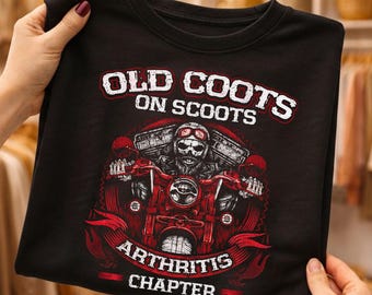 Old Coots On Scoots Shirt - Funny Biker Shirt - Arthritis Chapter Tee - Old Man Motorcycle Shirt - Vintage Biker Humor Gift