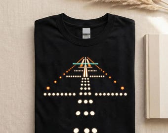 Runway Lights Shirt - Pilot Shirt - Aviation Tee - Airplane Landing Lights Shirt - Aviation Lover Gift - Pilot Gift - Flying Tee
