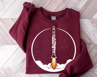 Sudadera Clarinet Rocket - Regalo divertido para músicos de banda - Envío gratis