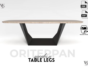 Oriteppan table legs design pdf/dxf, modern DIY table base, industrial metal legs for CNC, table legs digital file,