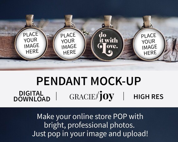 Small Circle Pendant Product Mockup Copper Jewelry Templatejewelry Photographycharm