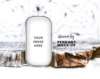 Download Free Large Domino Pendant Product Mockup, Silver, Jewelry, template,jewelry photography,charm mockup,necklace mockup, Cabochon Printable PSD Template
