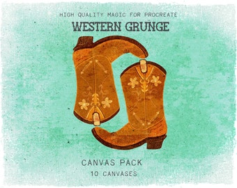 Western Grunge Texture Canvas Pack for Procreate by Mabel and Bea