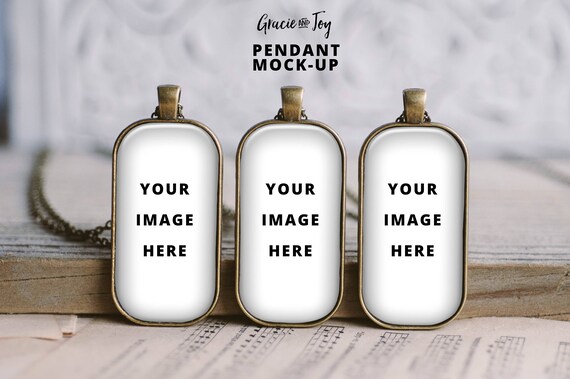 Domino Pendant Product Mockup Antique Bronze Jewelry Templatejewelry Photographycharm