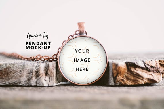 Large Circle Pendant Product Mockup Copper Jewelry Templatejewelry Photographycharm