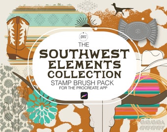 Southwestern Elements Stamp Brush Pack for the Procreate App by Mabel and Bea
