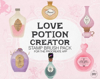 Love Potion Creator Stamp Brushes for the Procreate App by Mabel and Bea