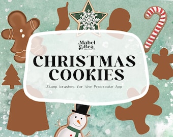Christmas Cookie Stamp Brushes for Procreate by Mabel and Bea