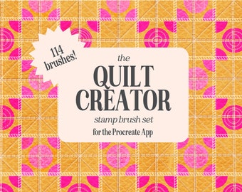 Quilt Creator-stempelborstels voor de Procreate-app van Mabel en Bea