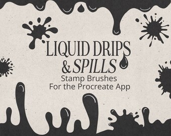 Liquid Drips and Spills Stamp Brushes for the Procreate App by Mabel and Bea