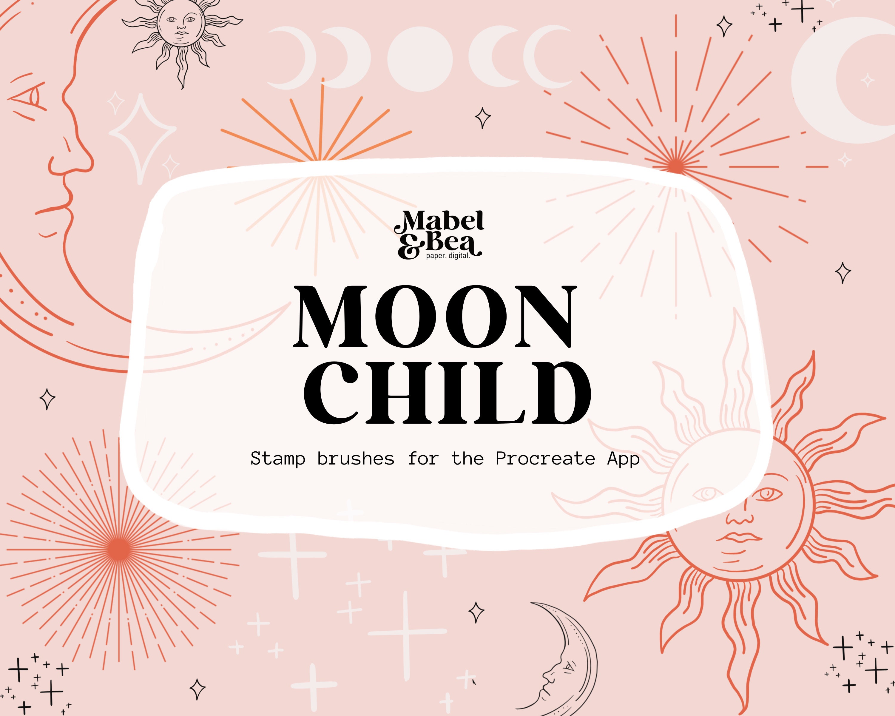 Moon Child Stamp Brushes for Procreate by Mabel and Bea - Etsy