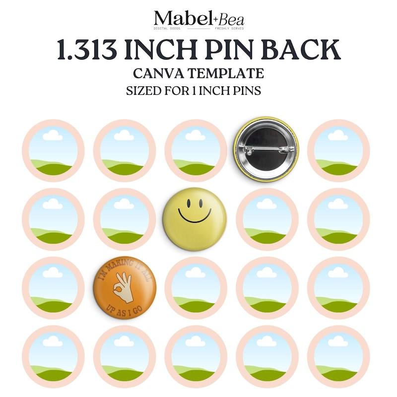 58mm Pin Template - Etsy