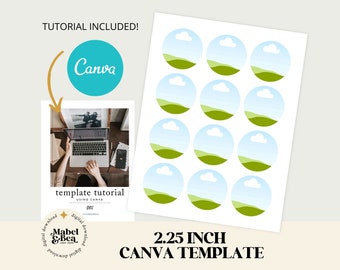 2.25 inch CANVA TEMPLATE, Collage Sheet, Digital Download, Mabel and Bea