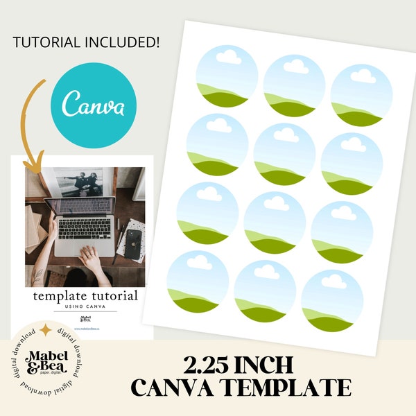 2.25 inch CANVA TEMPLATE, Collage Sheet, Digital Download, Mabel and Bea