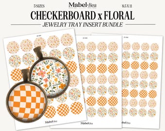 Checkerboard Floral Jewelry Tray Insert Bundle (Digital Download)